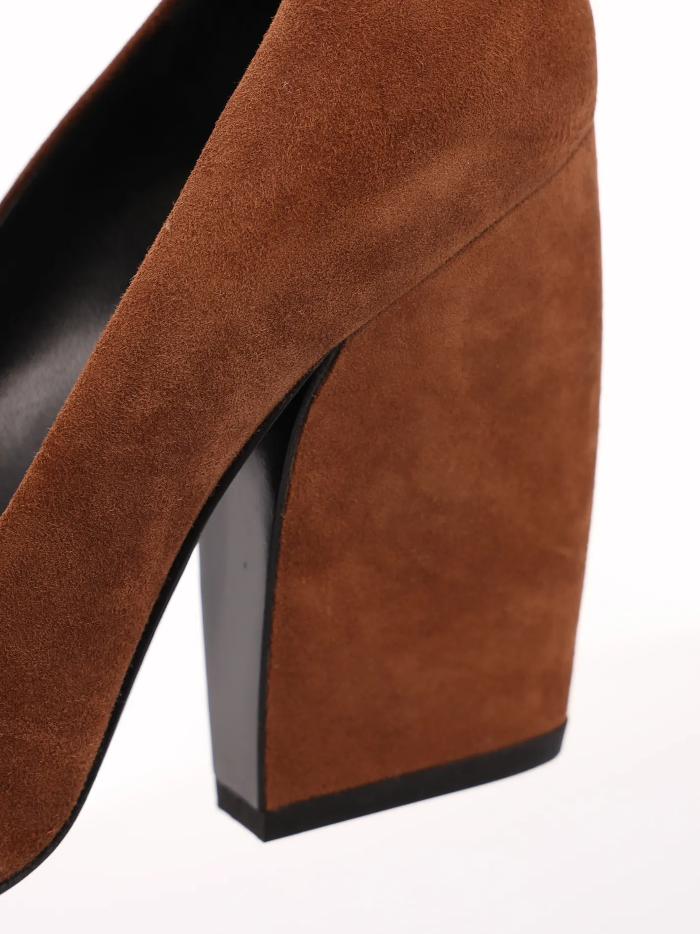 100mm suede block-heel pumps