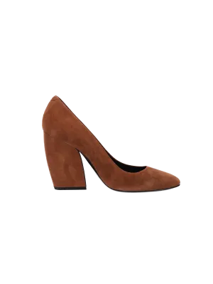 100mm suede block-heel pumps
