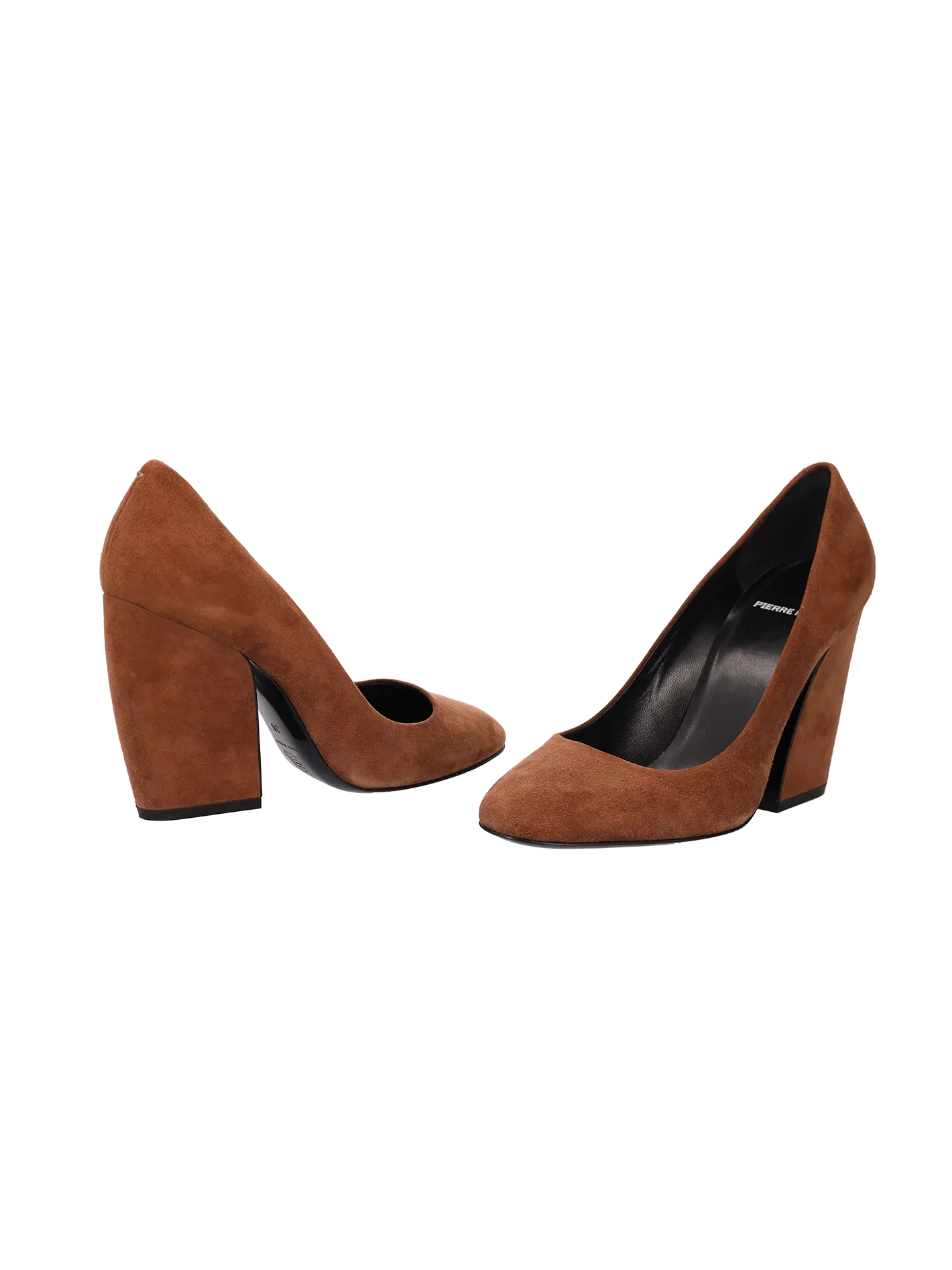 100mm suede block-heel pumps