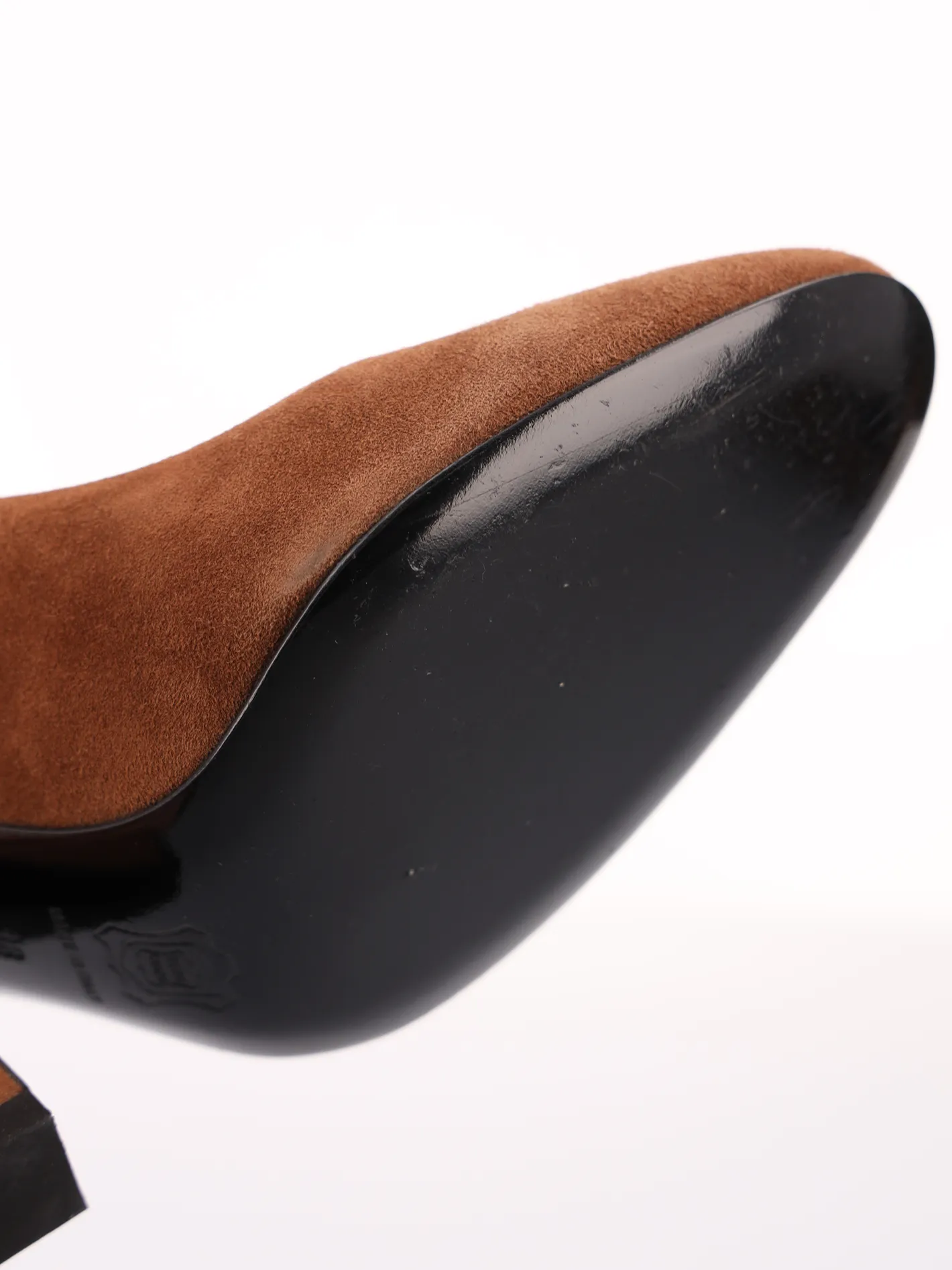 100mm suede block-heel pumps