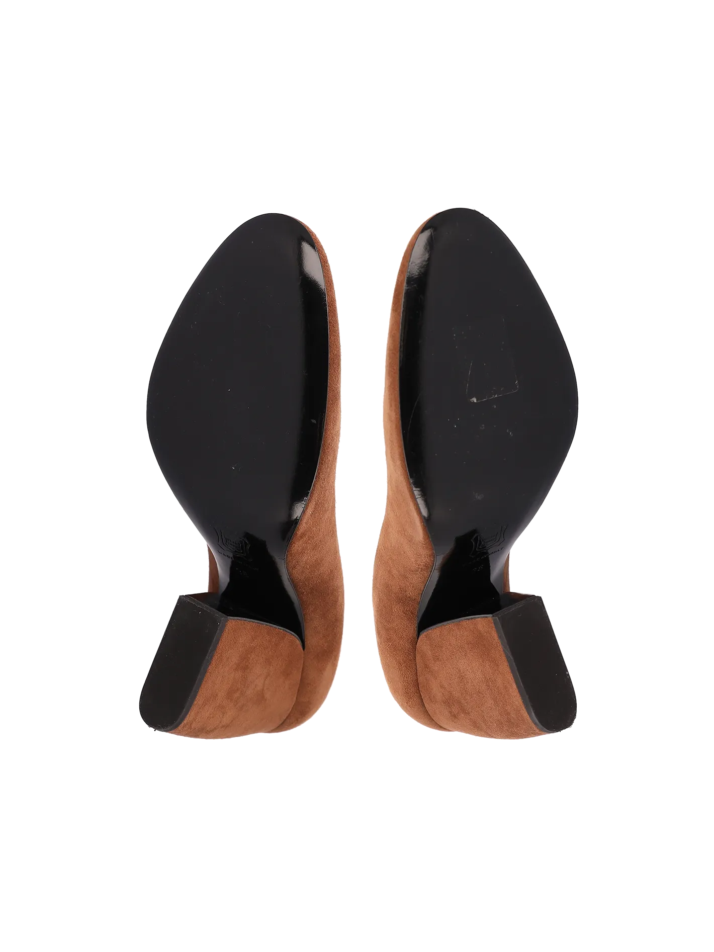 100mm suede block-heel pumps