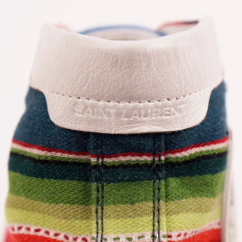 43.5 US 10.5 NEW $695 SAINT LAURENT Mexican Jacquard BEDFORD HIGHTOP SNEAKERS
