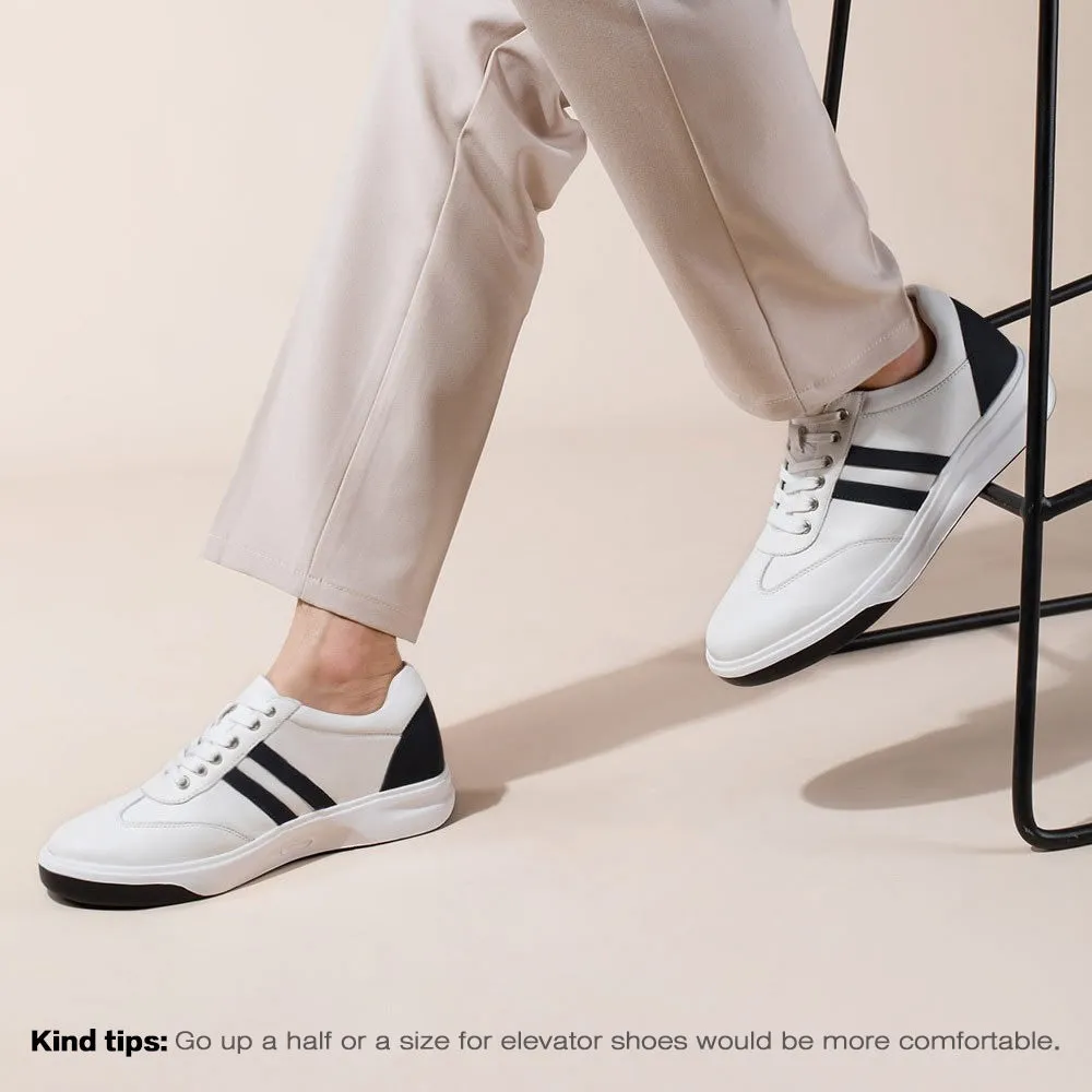 7 CM / 2.76 Inches CMR CHAMARIPA Elevator Sneakers - Height Enhancing Shoes - Casual Men's White Sneakers