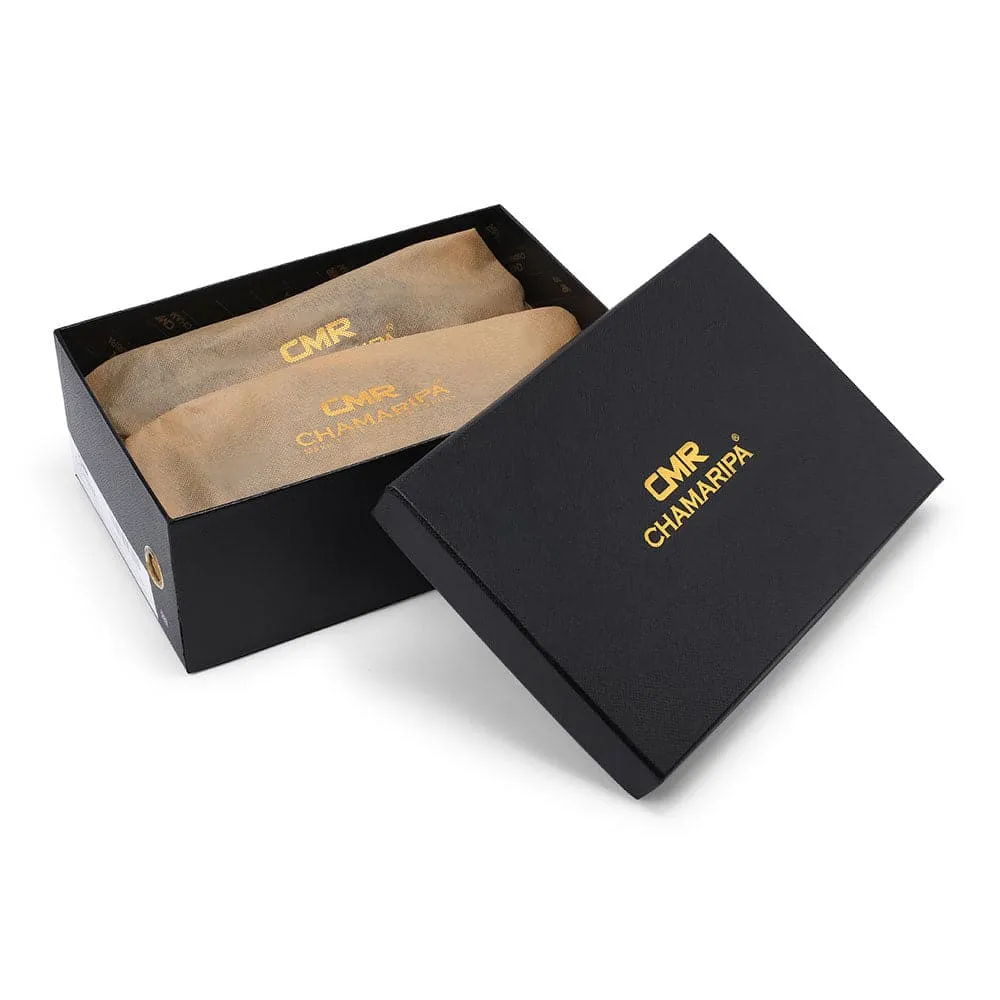 7 CM / 2.76 Inches CMR CHAMARIPA Goodyear Welted Elevator Shoes for Men - Black Cap Toe Oxfords