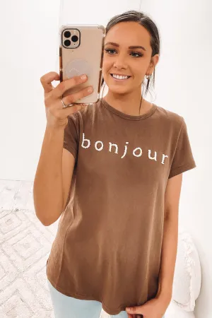 Bonjour Tee Brown