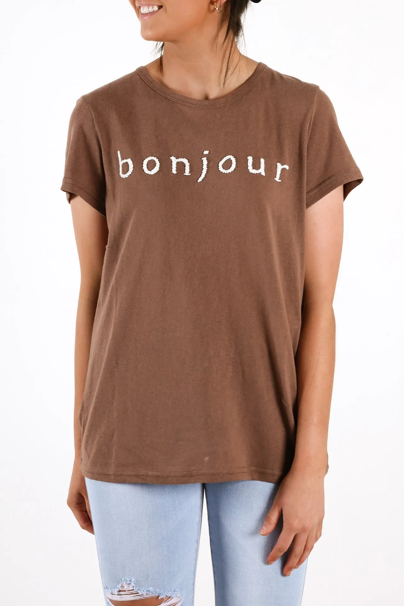 Bonjour Tee Brown