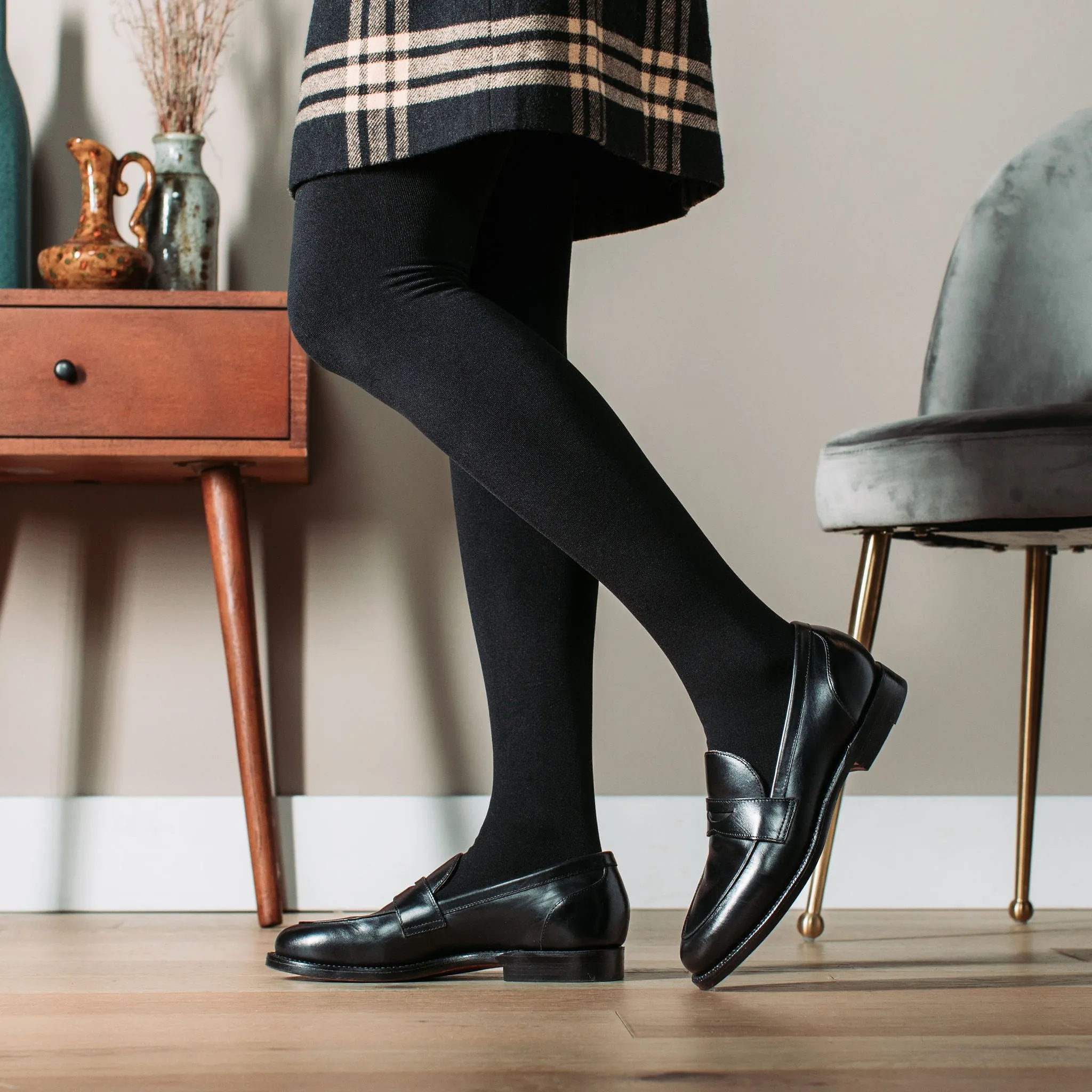 Clara Penny Loafer Black Calf