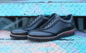 Corrente Calfskin & Deerskin Lace-Up Oxford Black/Grey