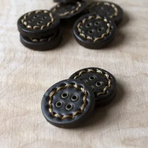 Dark Chocolate Leather Button