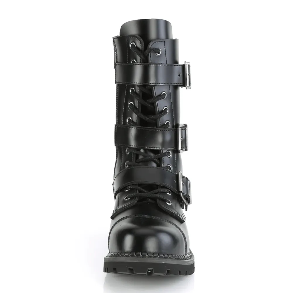 DEMONIA Punk Style Ankle Boots with Edgy Buckles