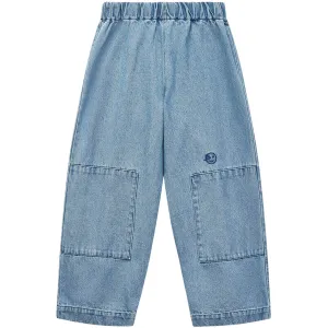 Denim Patch Pant in Mid Bleach Wash by Wynken
