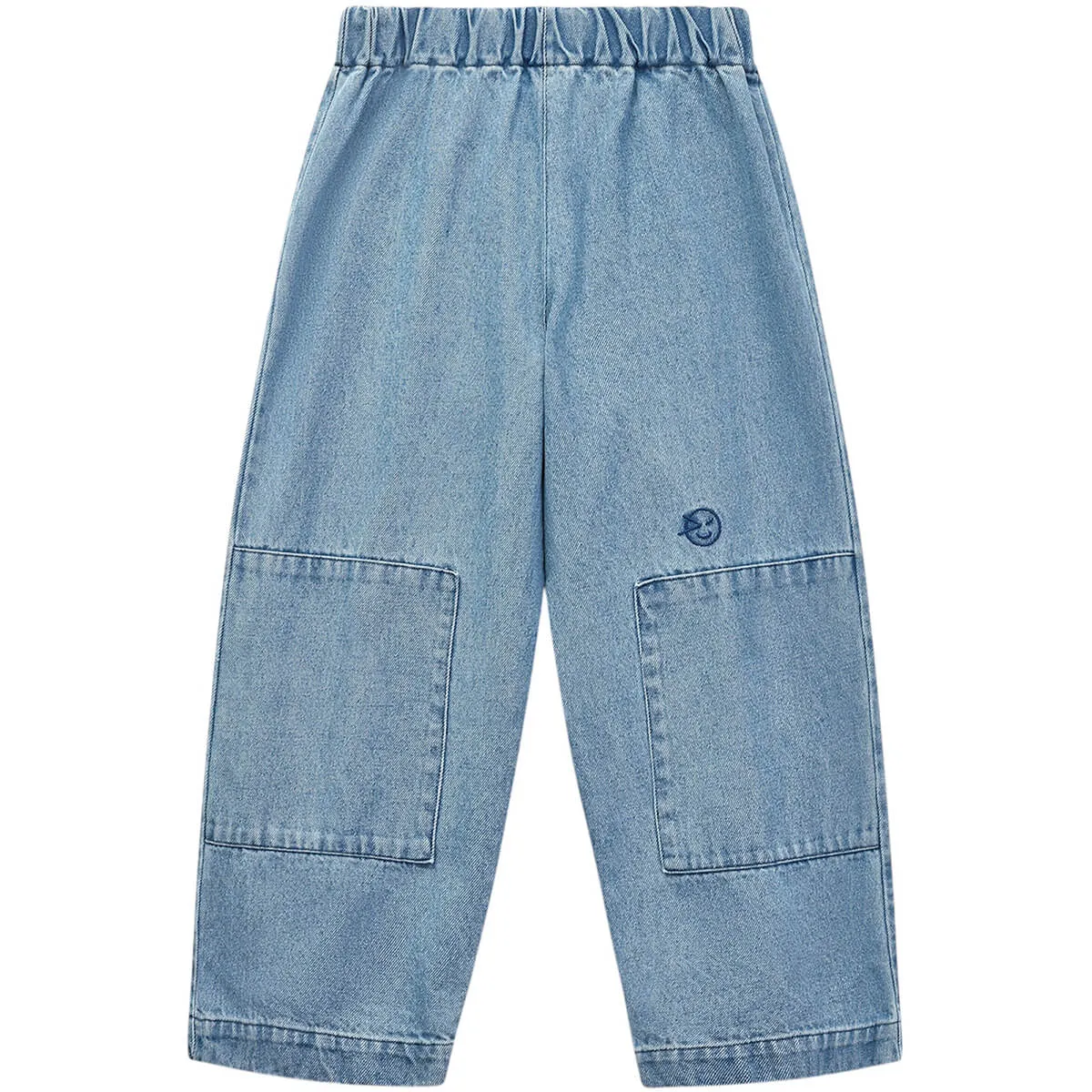 Denim Patch Pant in Mid Bleach Wash by Wynken