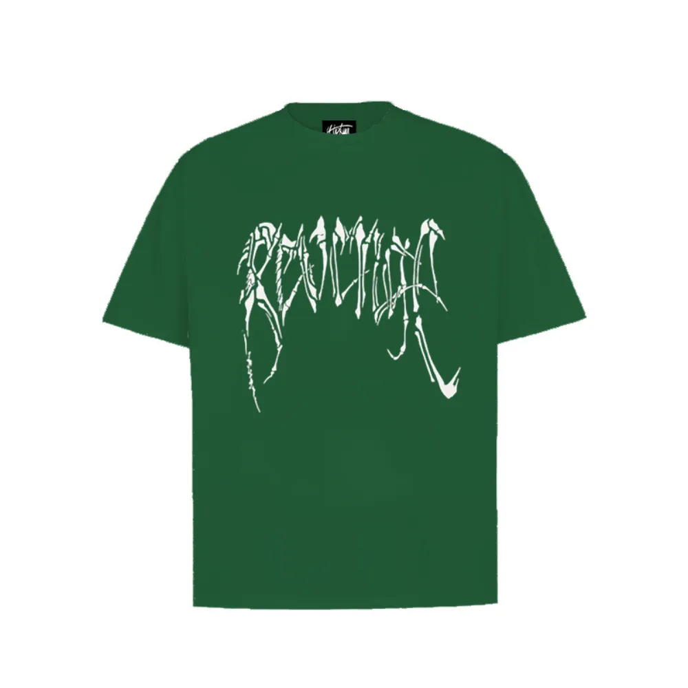 “Dragon bone skull print letters” T-shirt