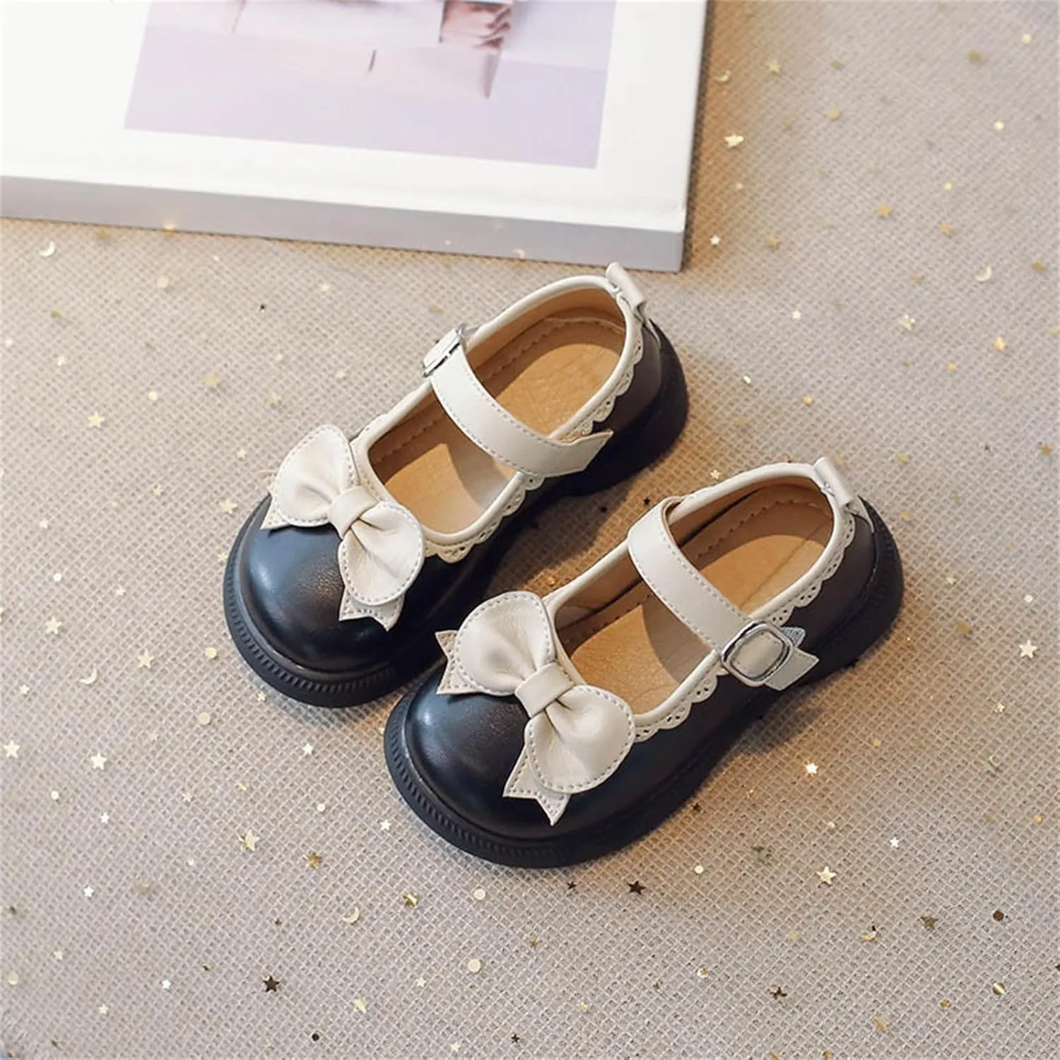 Girl's Platform Mary Janes Pumps Chunky Heel Ankle Strap School Uniform Dress Shoes Kid Bow Gothic Lolita Oxfords