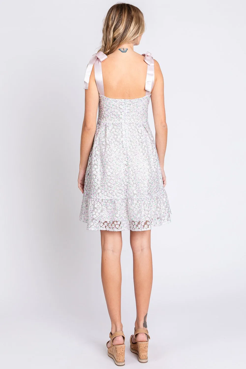 Hazel Blues® |  GeeGee Mesh Floral Embroidered Sleeveless Dress