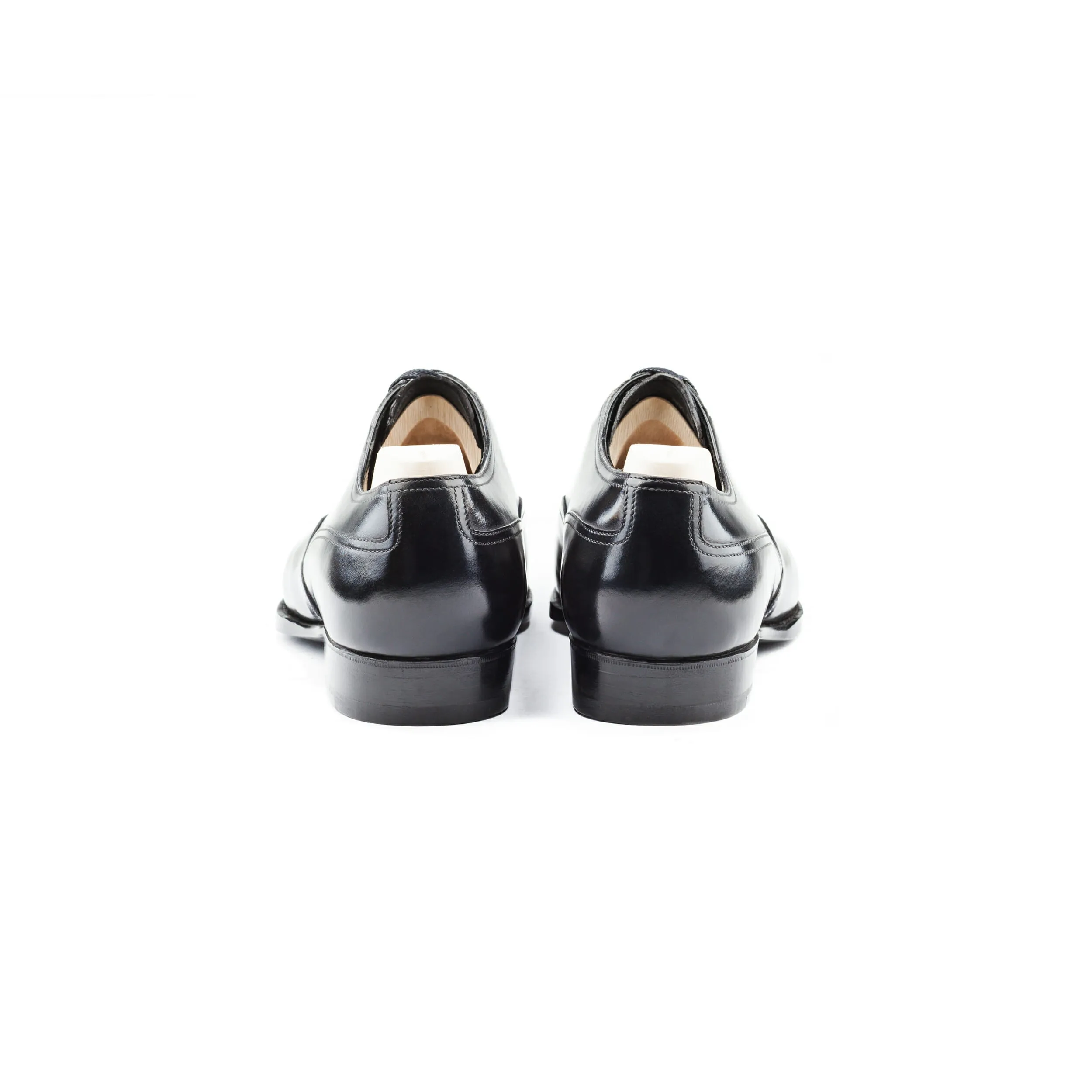 Height Increasing Goodyear Welted Moncorvo Black Leather Croc Print Oxford With Violin Leather Sole