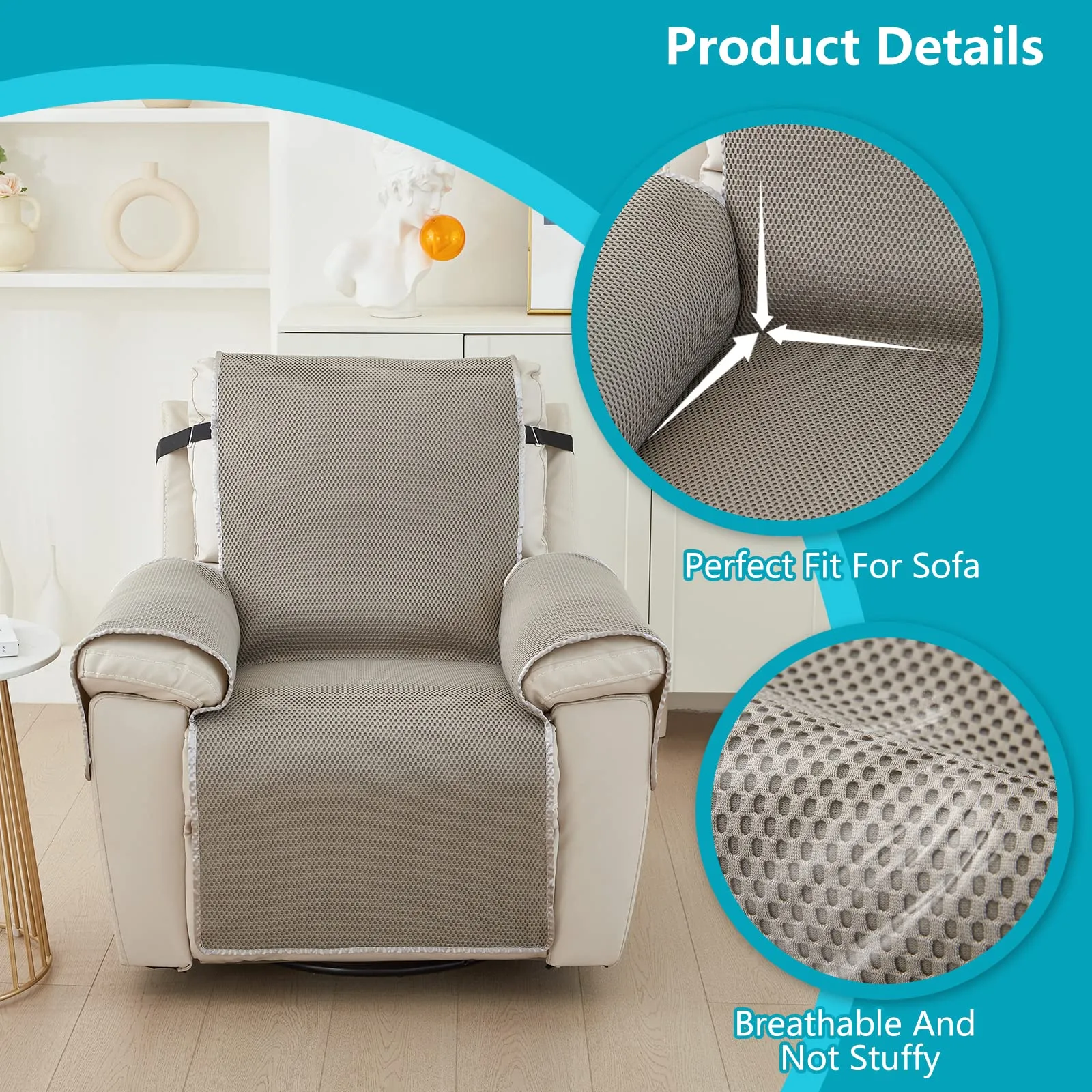Honeycomb Non-slip Breathable Recliner Protector For Summer