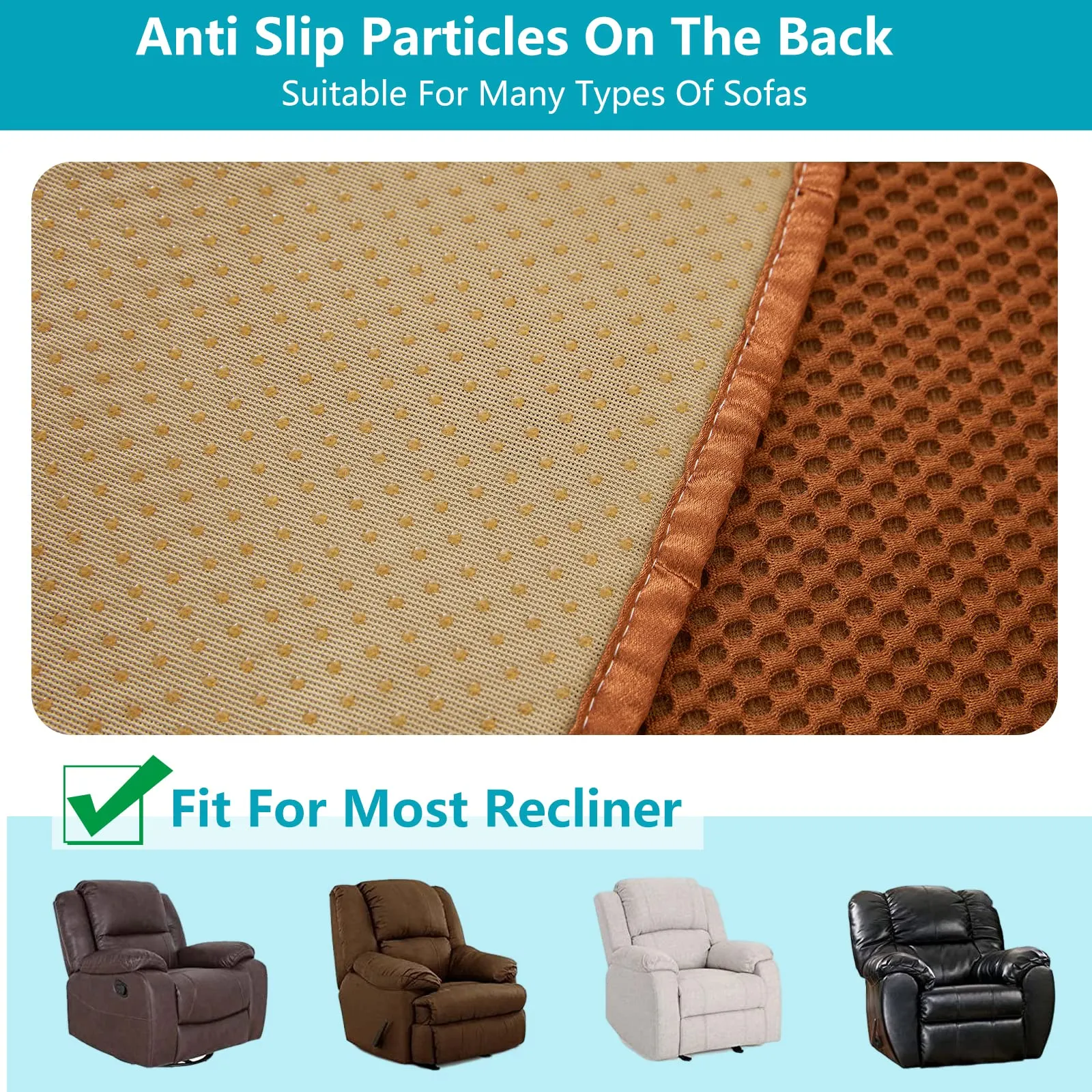 Honeycomb Non-slip Breathable Recliner Protector For Summer