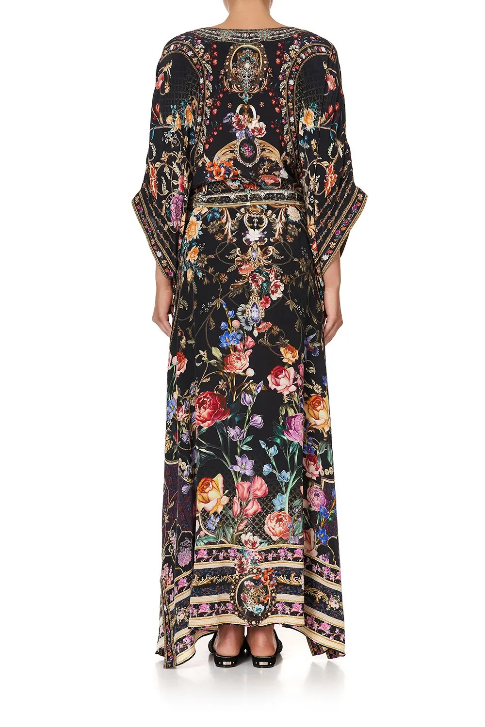 KAFTAN WITH V-NECKBAND AND BELT BLUSHING MANOR