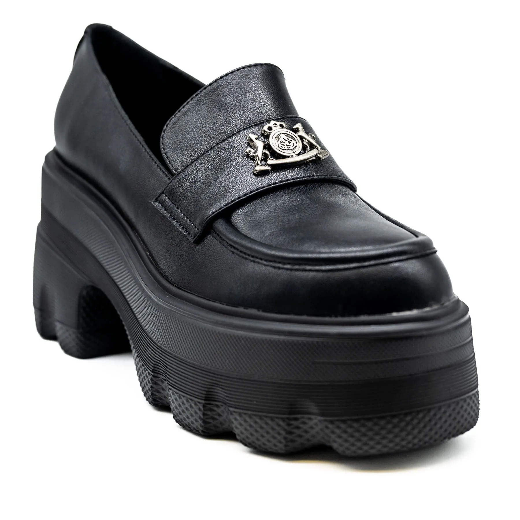 Loafers Chunky με Οικόσημο - Μαύρα