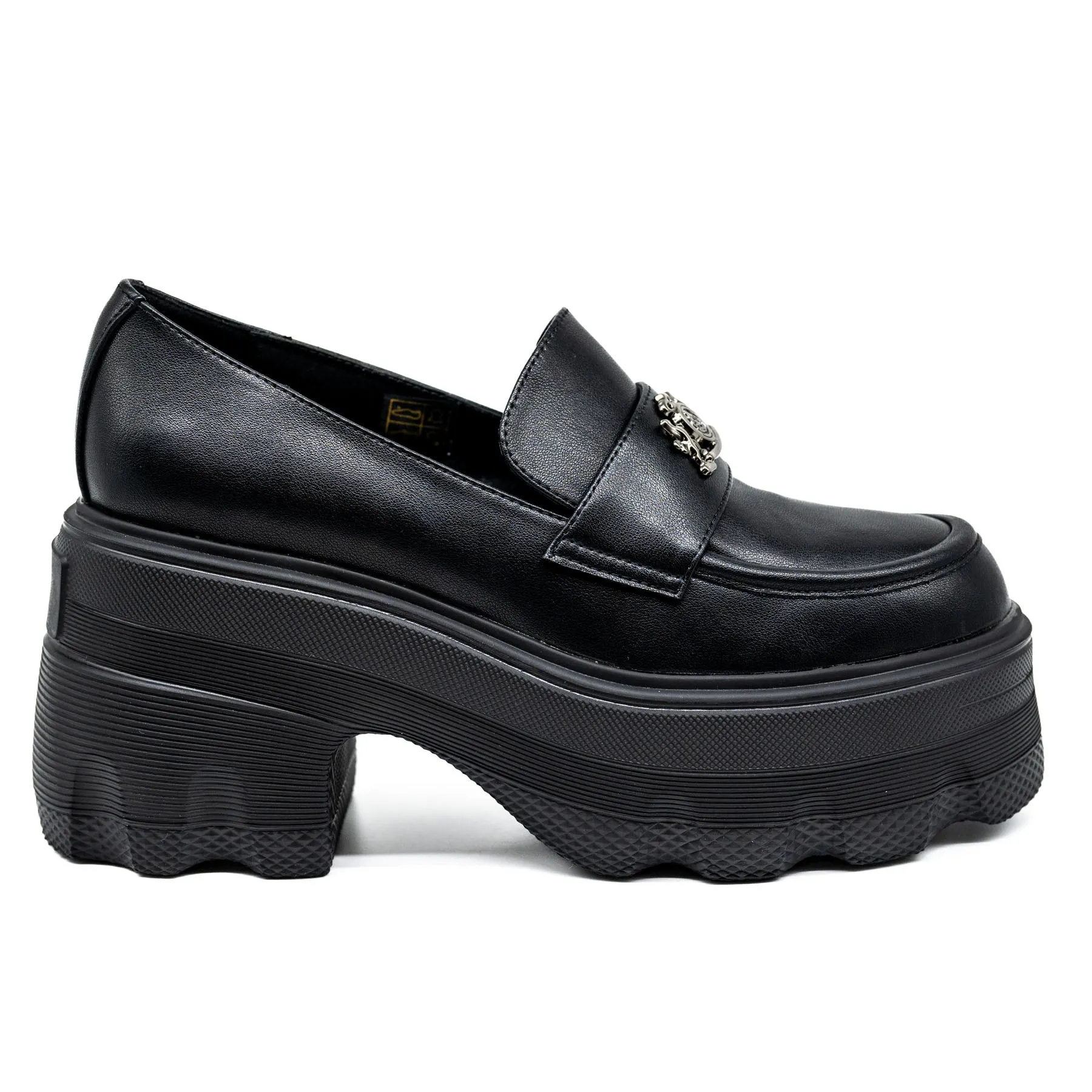 Loafers Chunky με Οικόσημο - Μαύρα