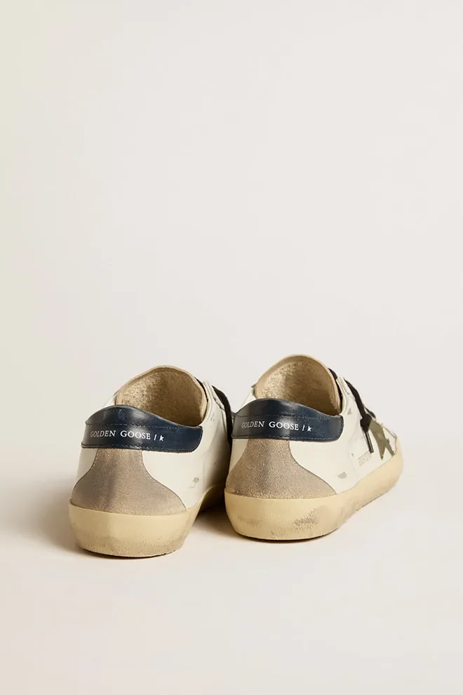 Man Super Star Leather w/ Suede Toe and Canvas Khaki Star
