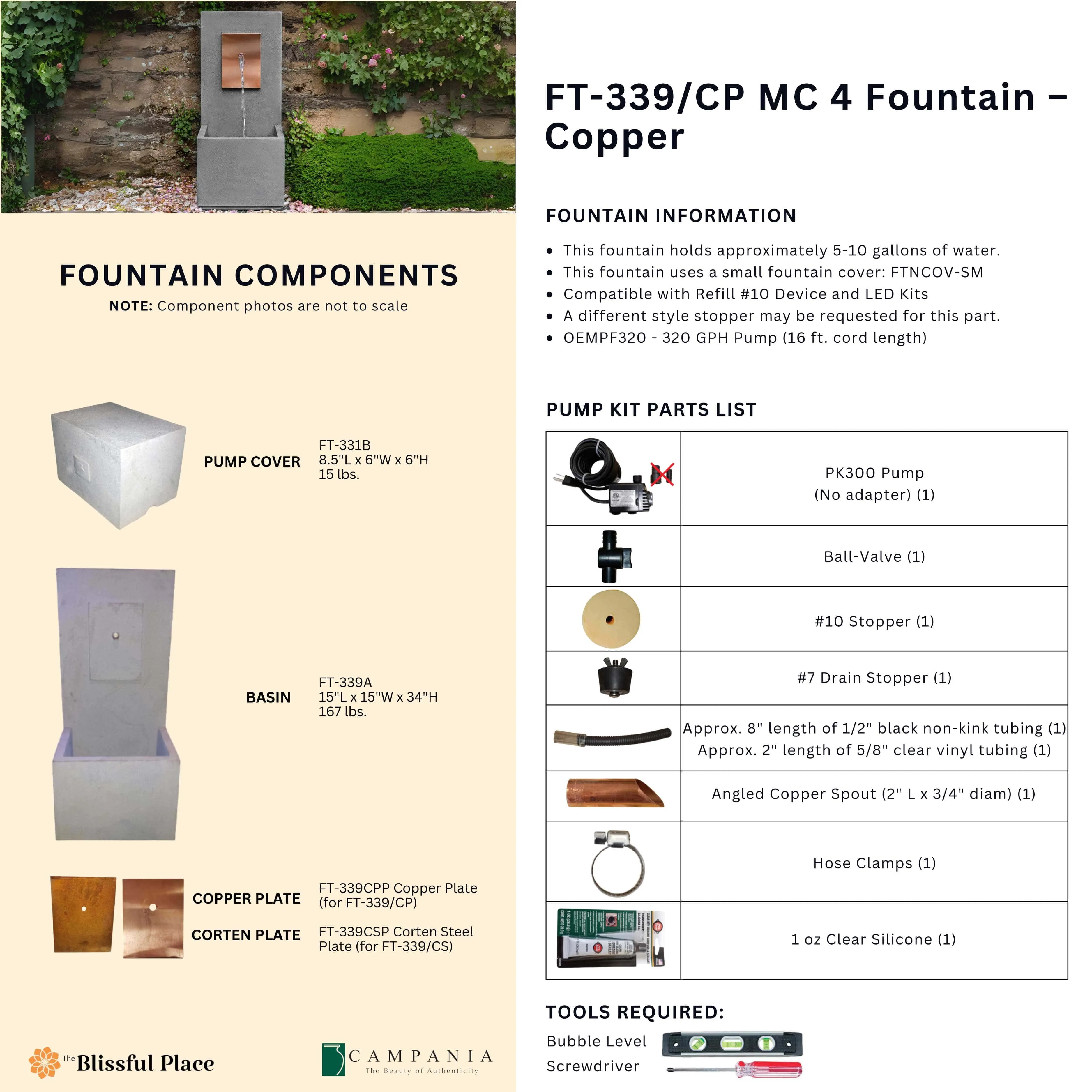 MC-4 Fountain - Copper (CP) Campania International