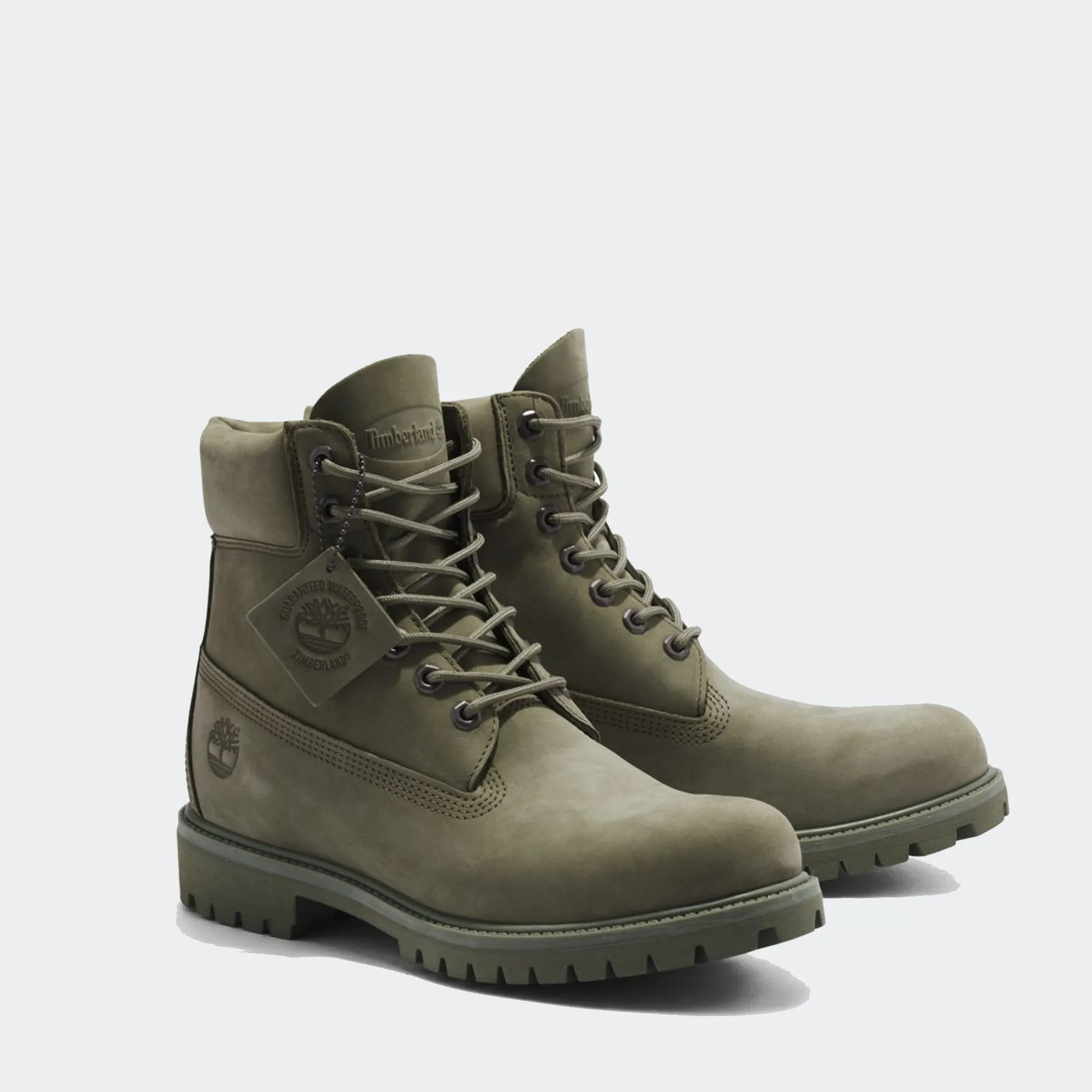 Men's Timberland Premium 6-Inch Waterproof Boots Dark Green Nubuck