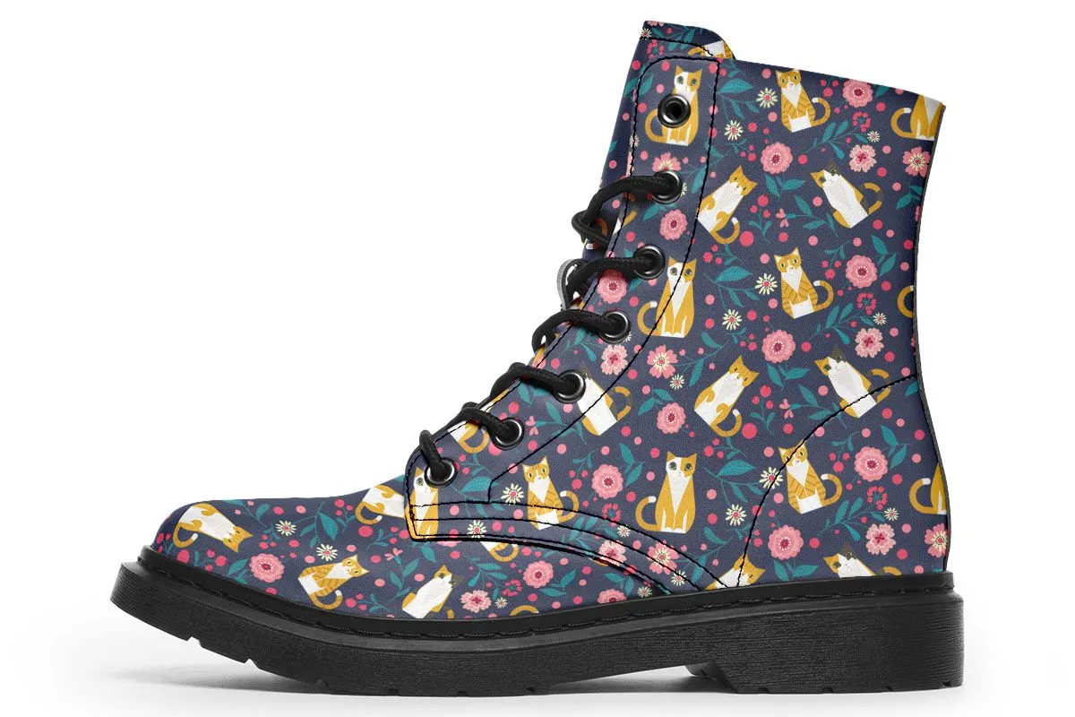 Orange Cat Flower Boots