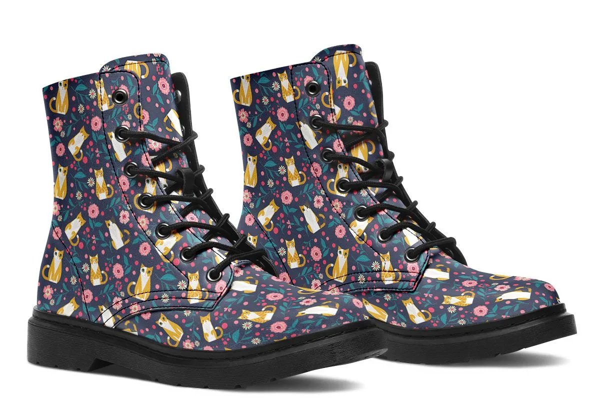 Orange Cat Flower Boots