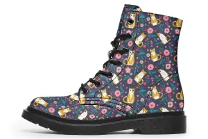 Orange Cat Flower Boots
