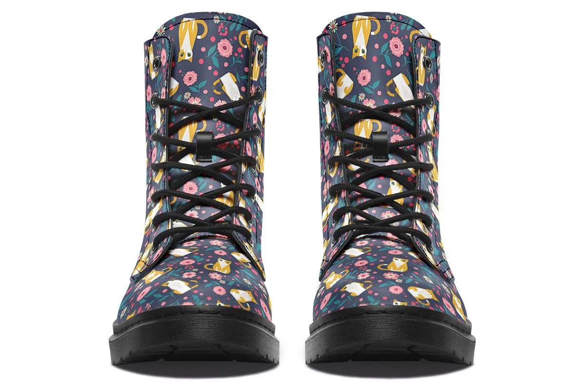 Orange Cat Flower Boots