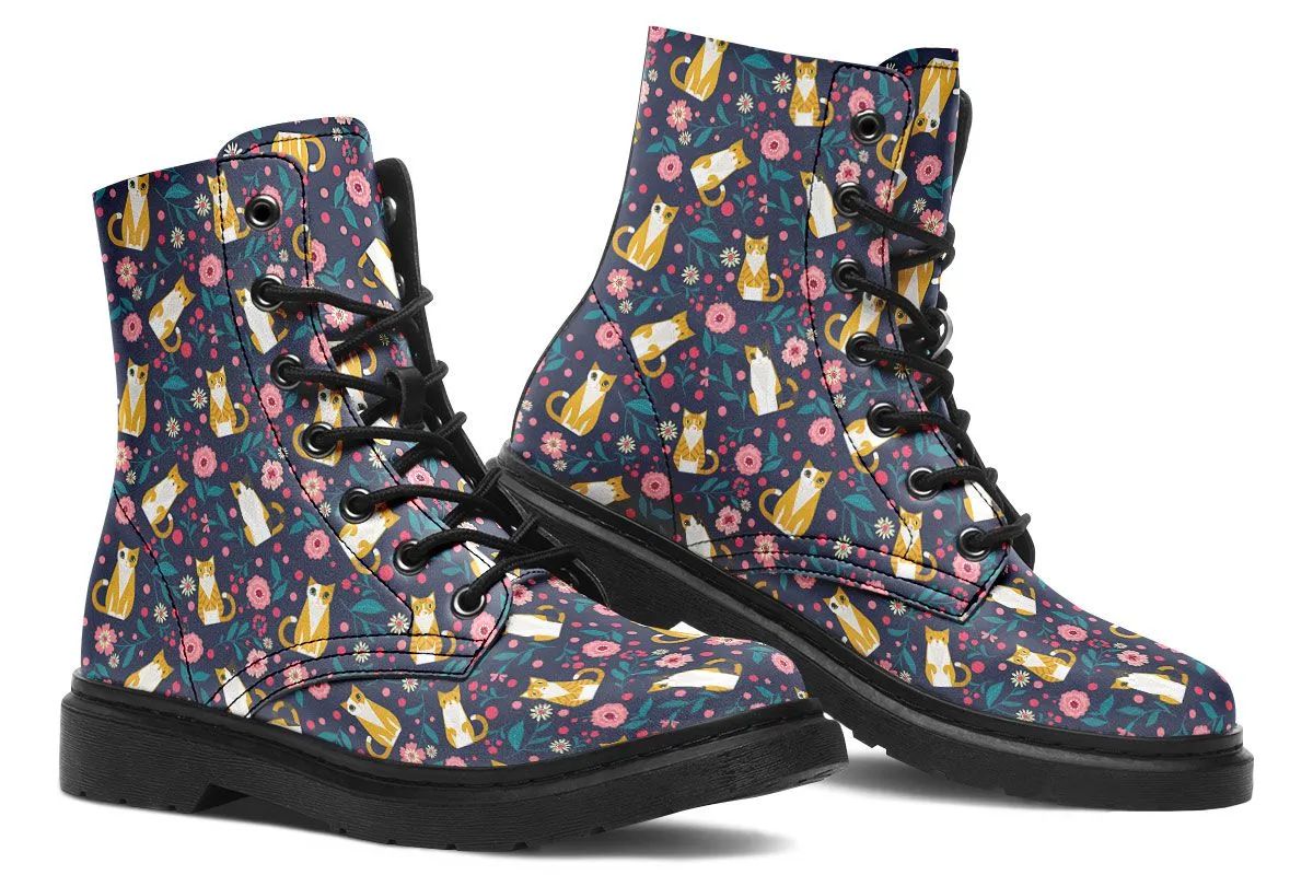 Orange Cat Flower Boots