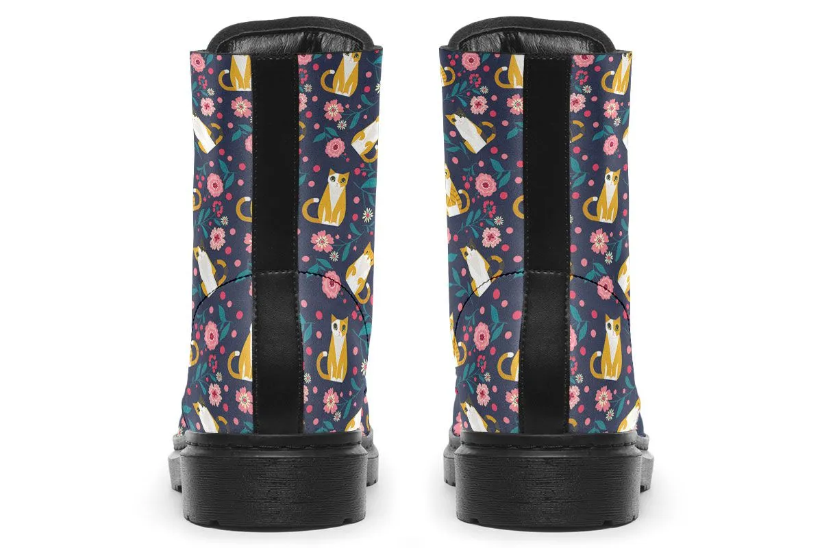 Orange Cat Flower Boots