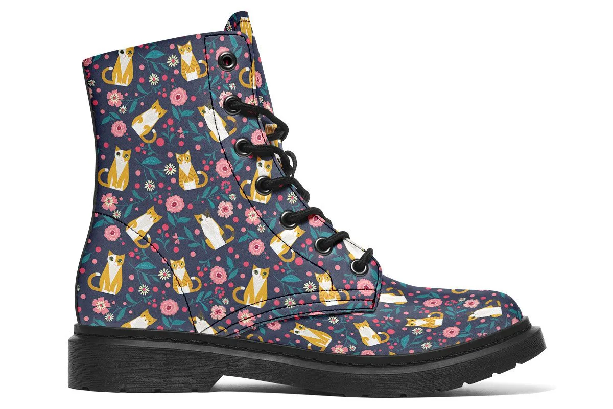 Orange Cat Flower Boots