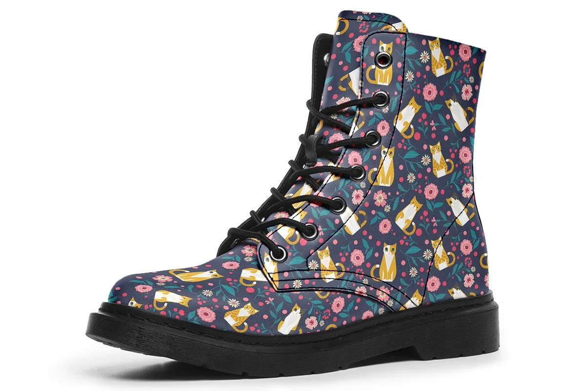 Orange Cat Flower Boots