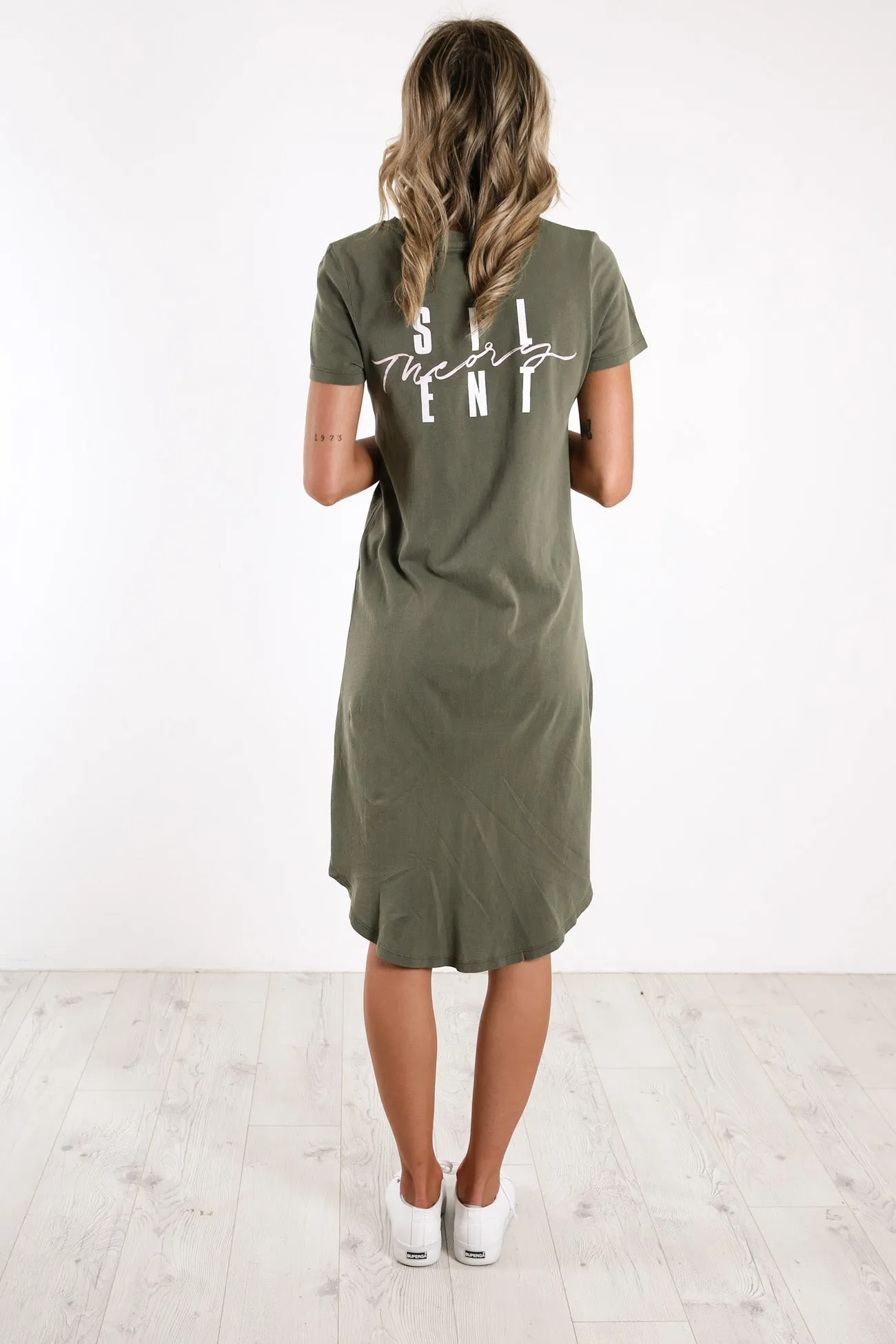Present Twisted Tee Dress Khaki