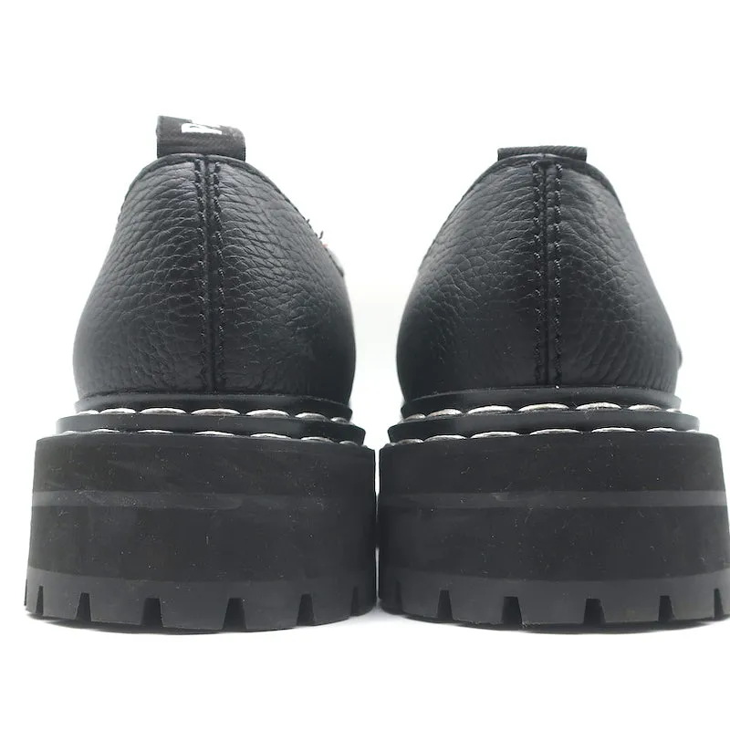 Proenza Schouler Lug Sole Oxfords Black Grained Leather Size 40.5