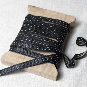 Railroad Stitch Faux Leather Trim