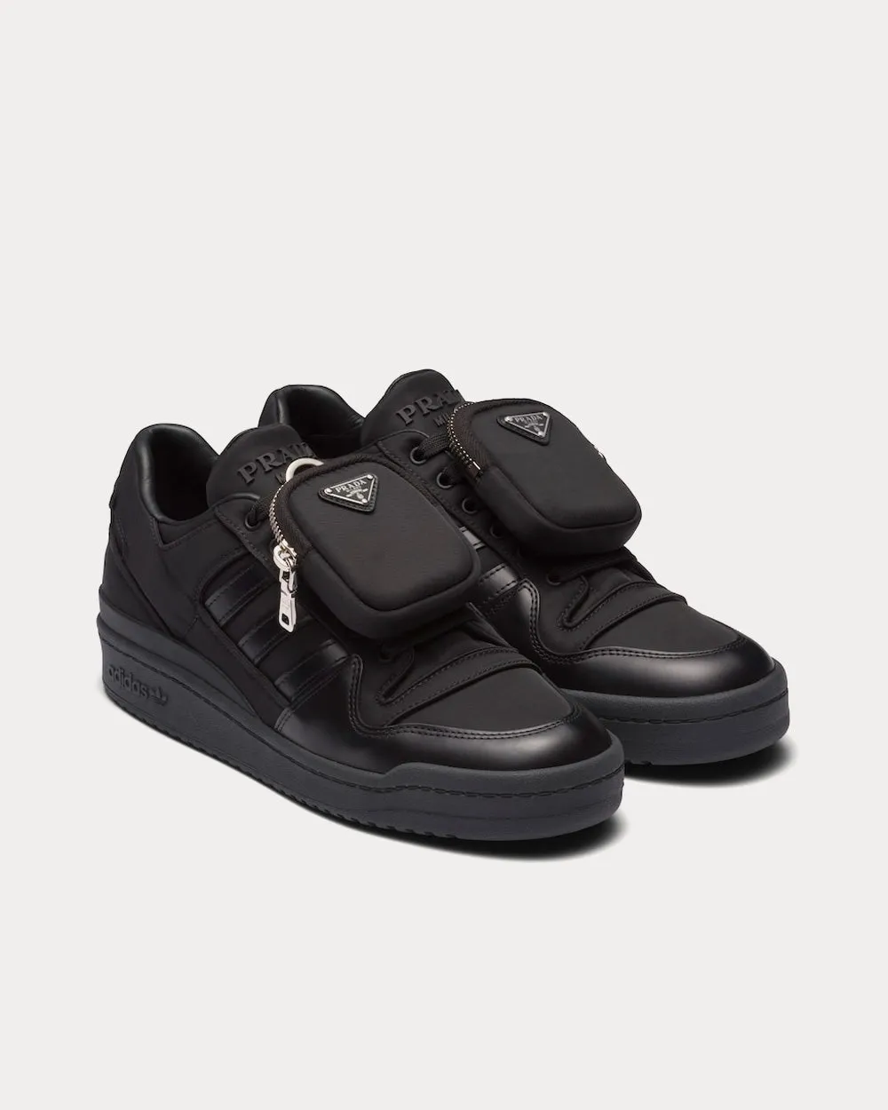 Re-Nylon Forum Black Low Top Sneakers