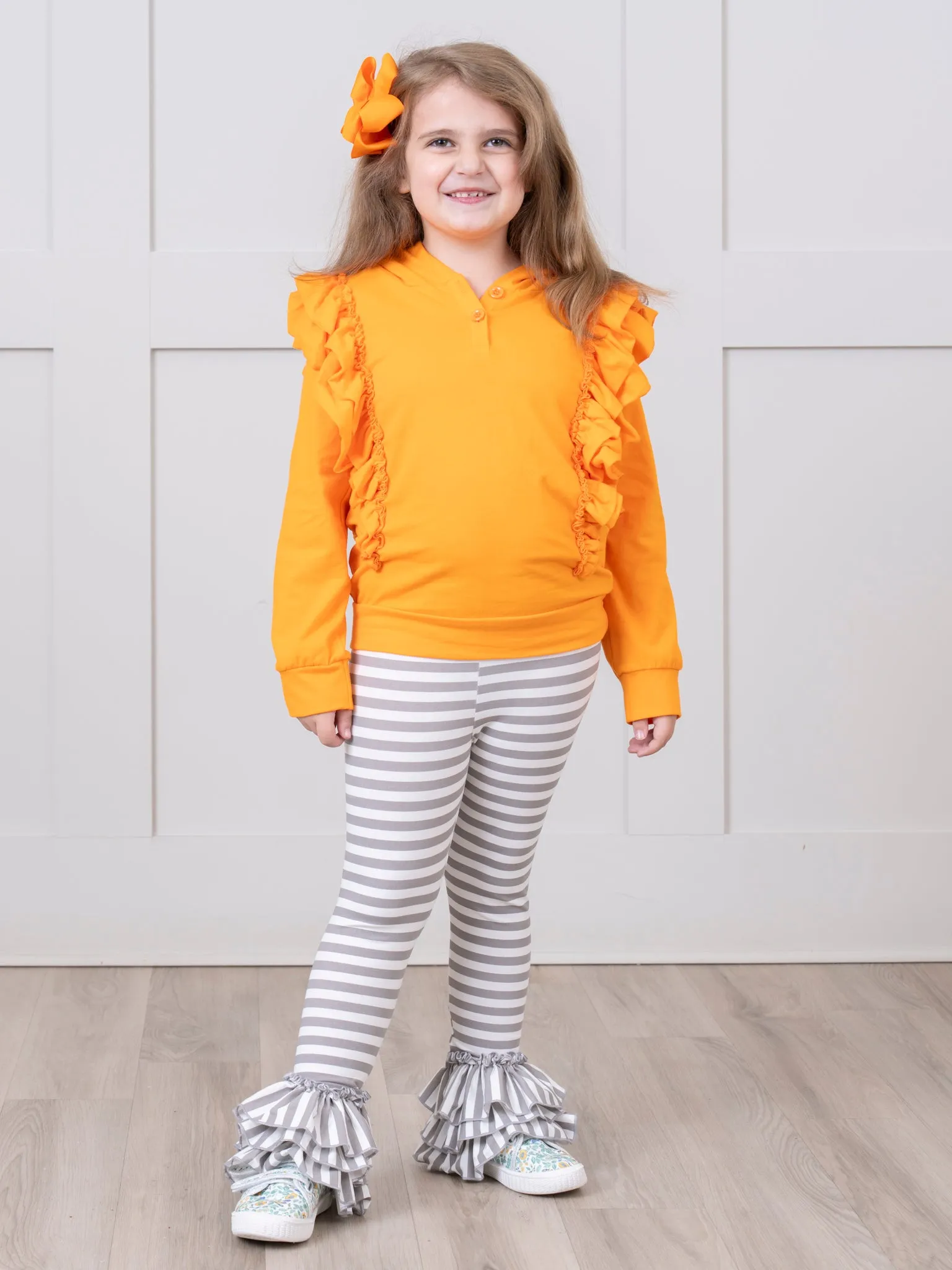 Ruffle Hoodie Top