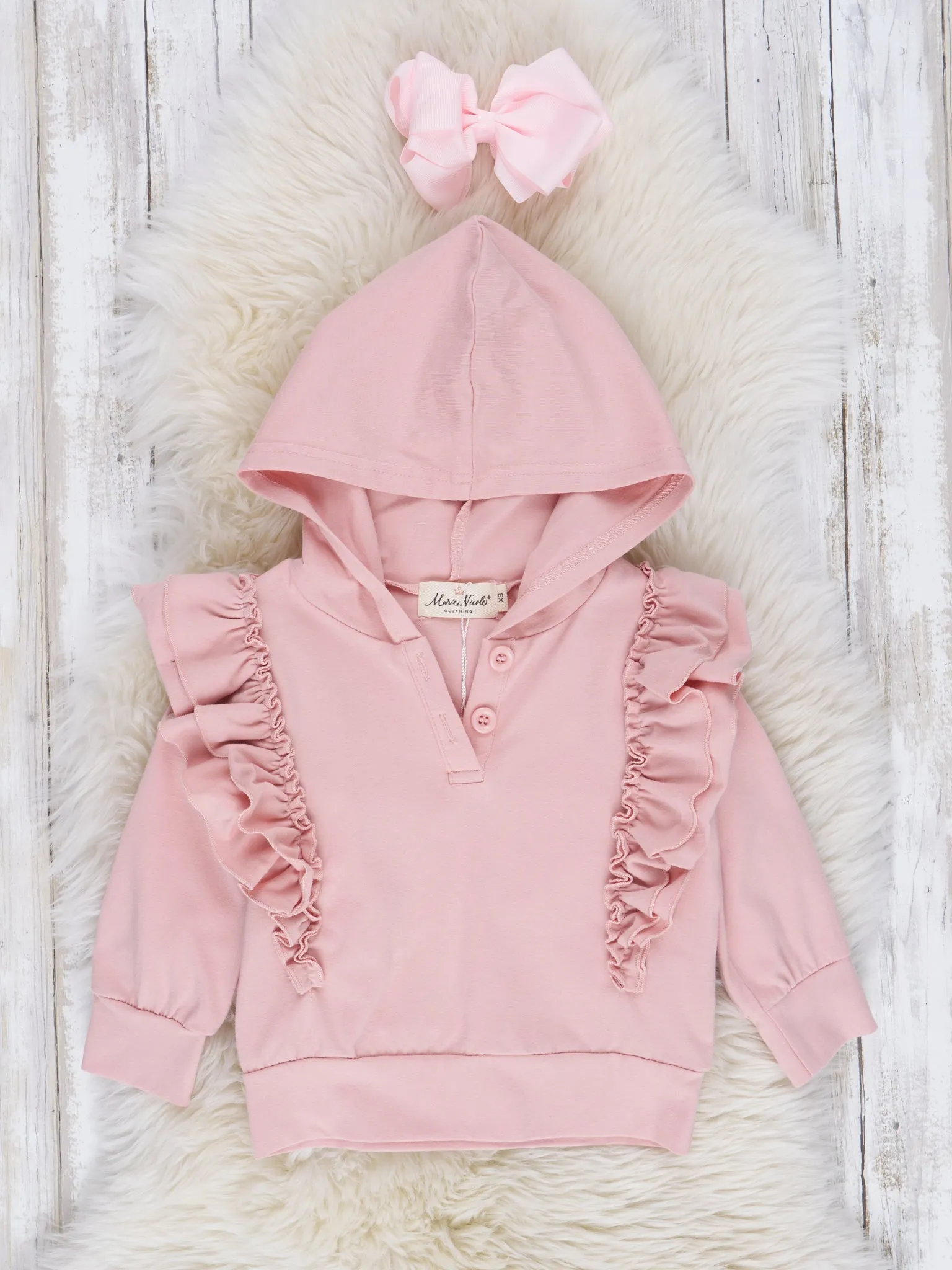 Ruffle Hoodie Top