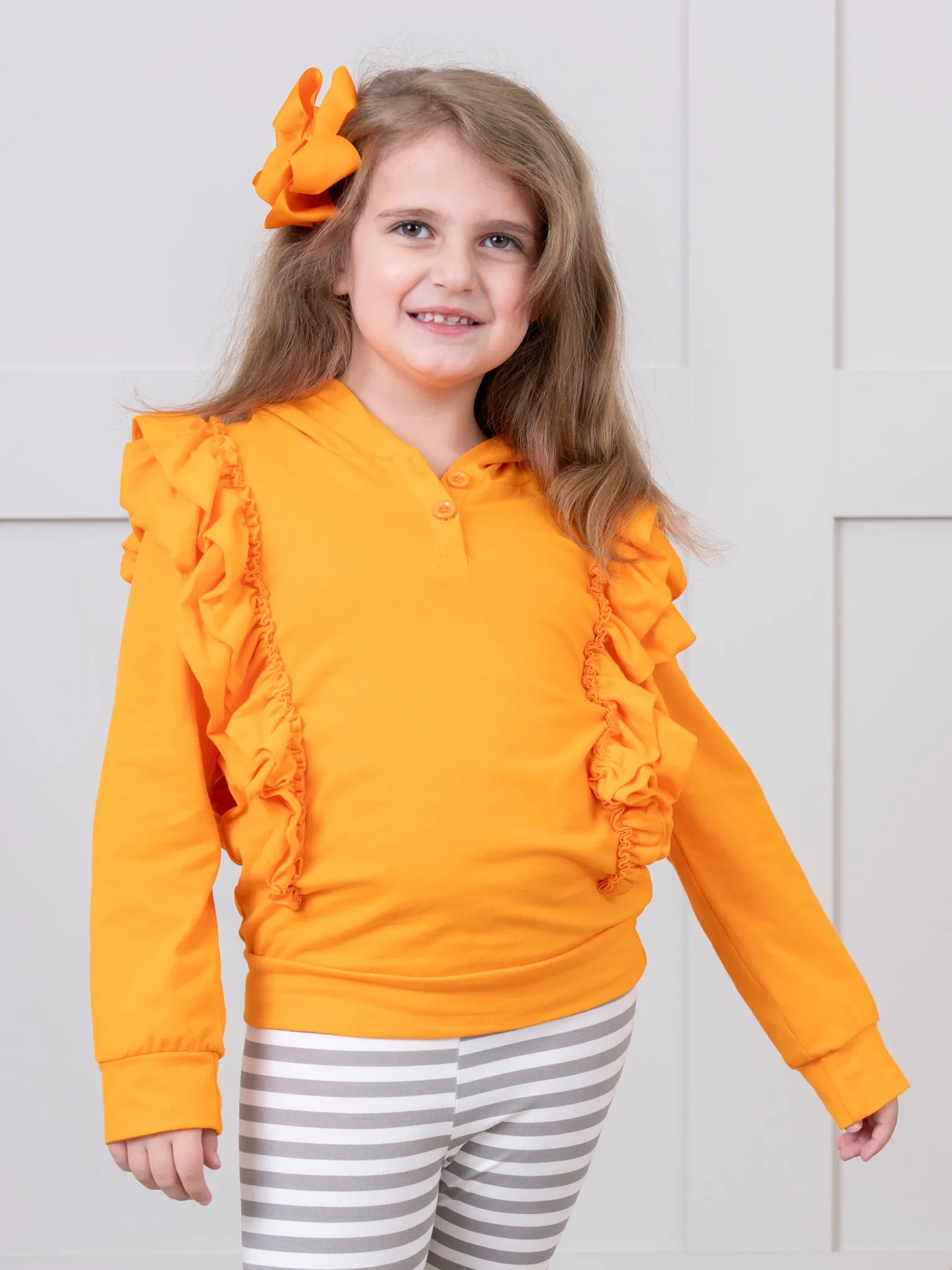 Ruffle Hoodie Top