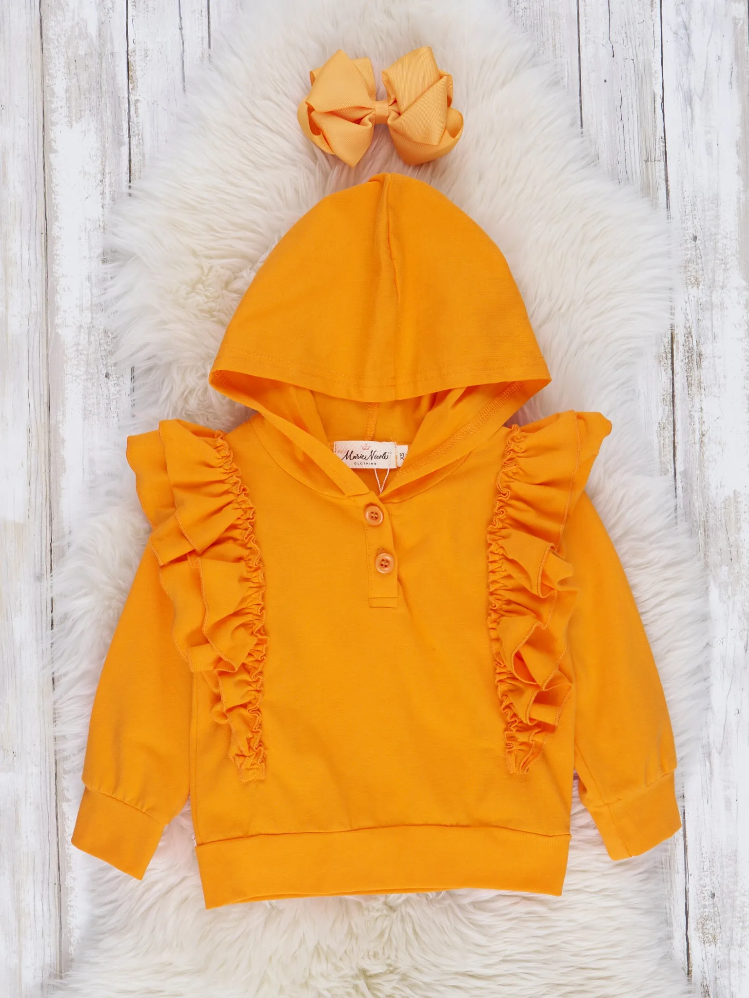 Ruffle Hoodie Top