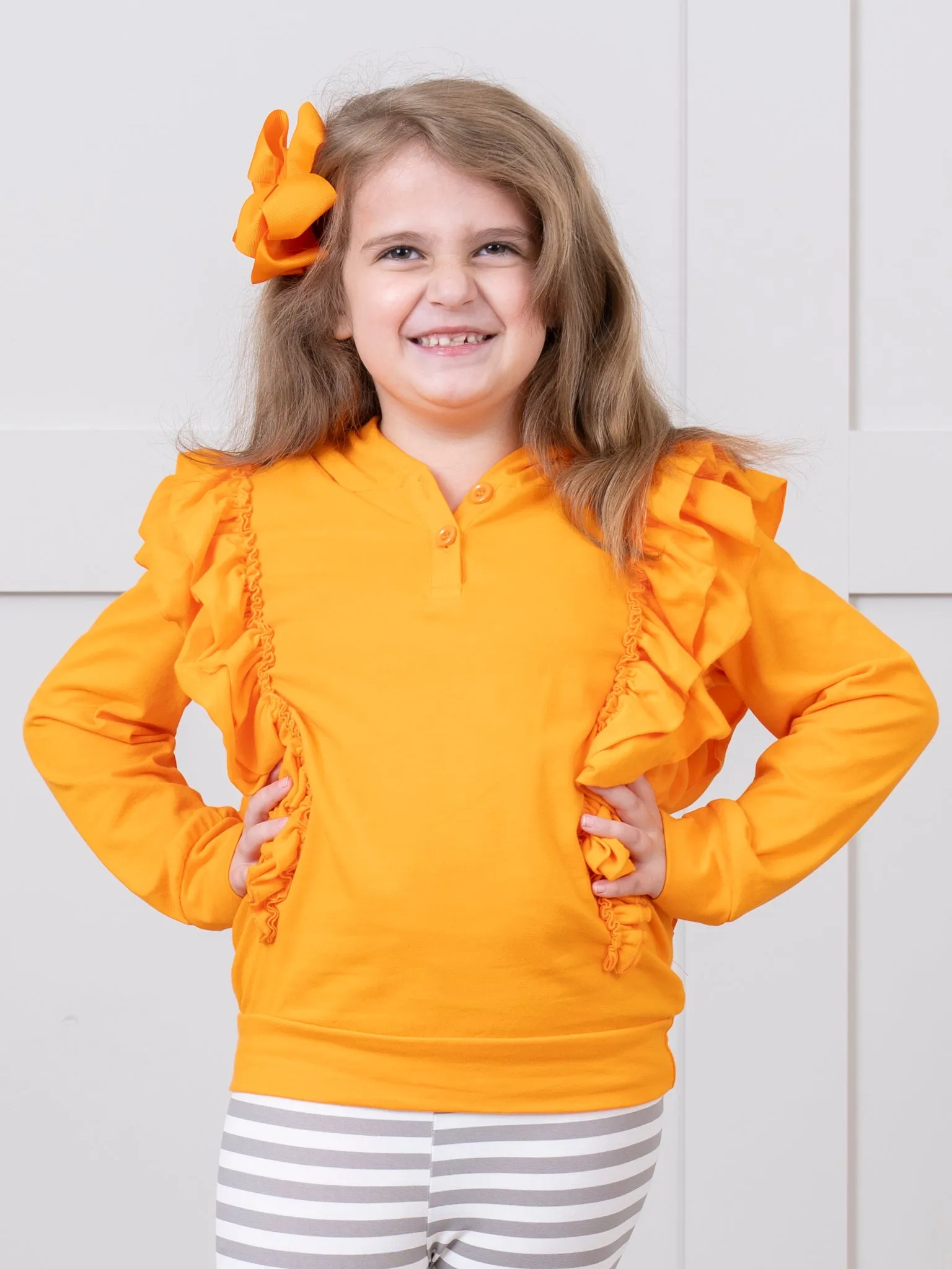 Ruffle Hoodie Top
