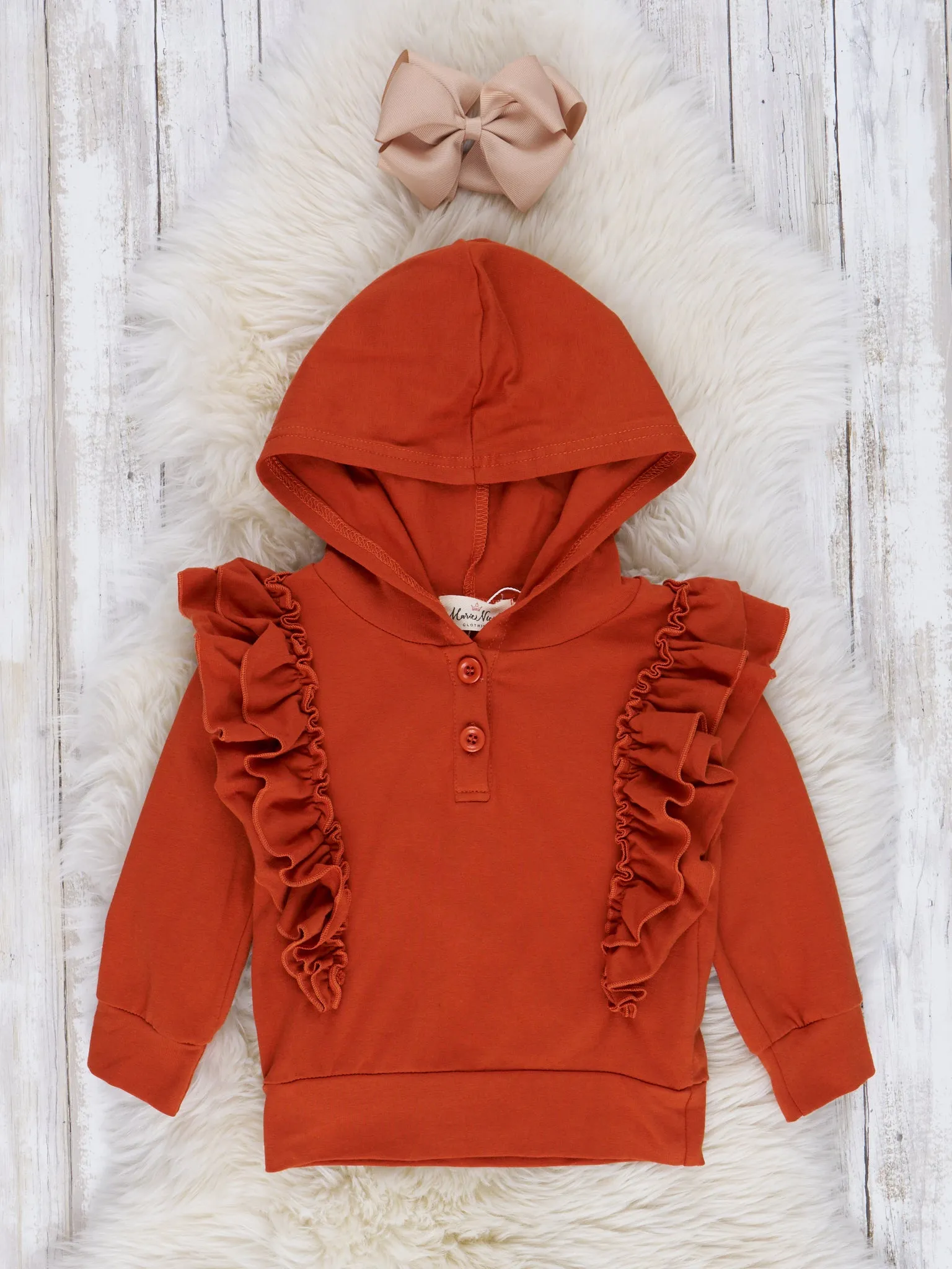 Ruffle Hoodie Top