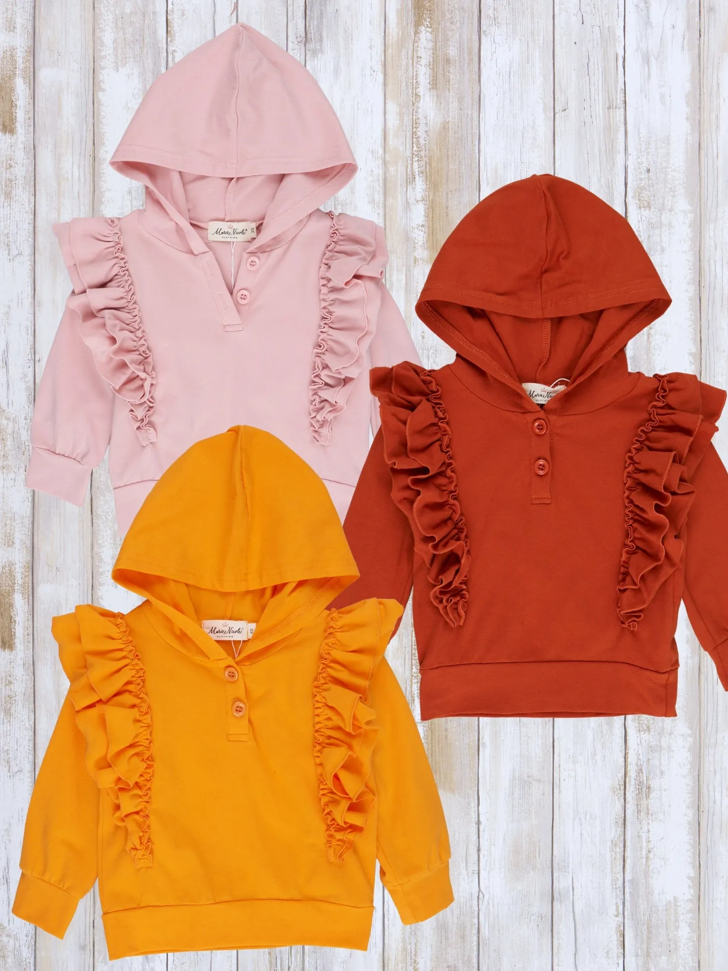 Ruffle Hoodie Top