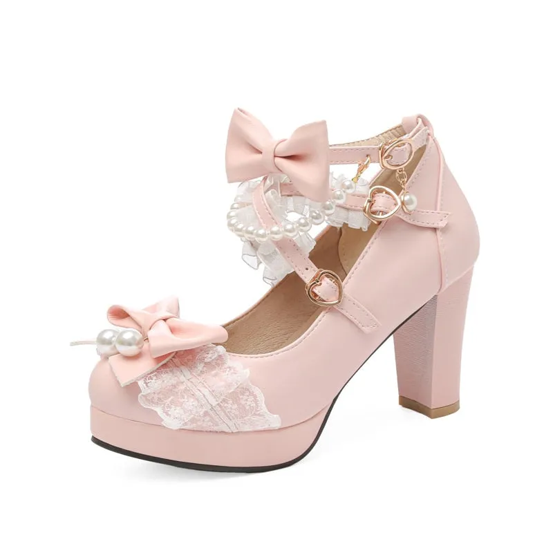 Ruffles & Pearls High Heels