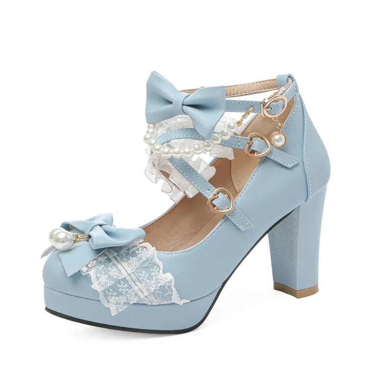 Ruffles & Pearls High Heels