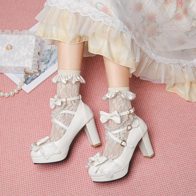 Ruffles & Pearls High Heels